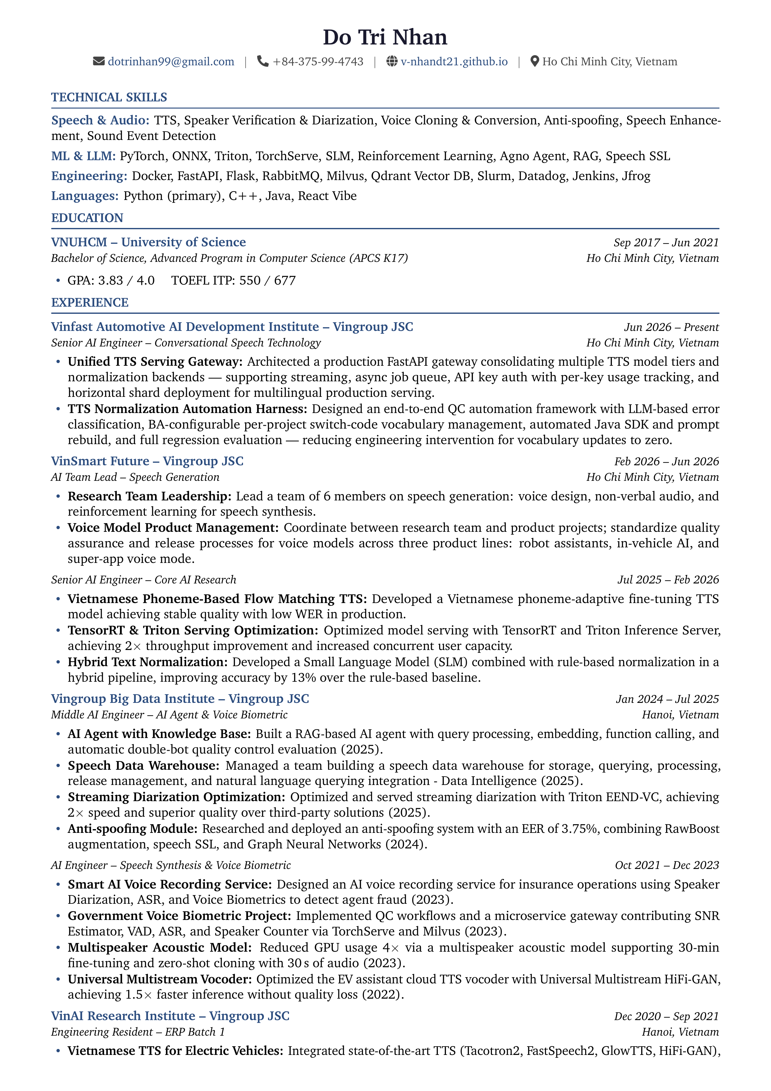 Do Tri Nhan Resume Page 1